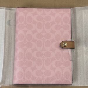 Coach Powder Pink Notebook in Signature Canvas NWT Fully Wrapped Ships 24HRS